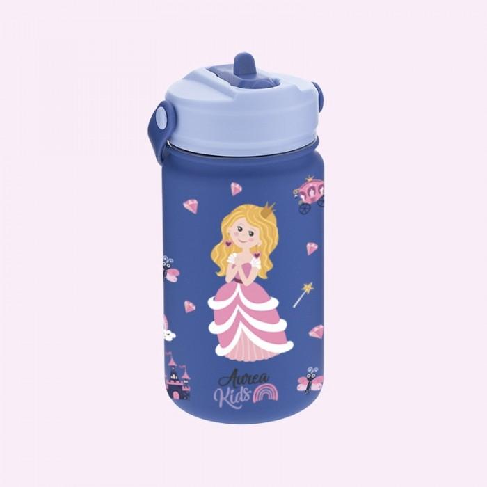 Botella térmica 330ml adaptador infantil con pajita - Pink princess