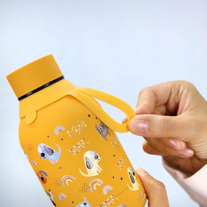 Botella térmica niños con pajita Moustard dogs