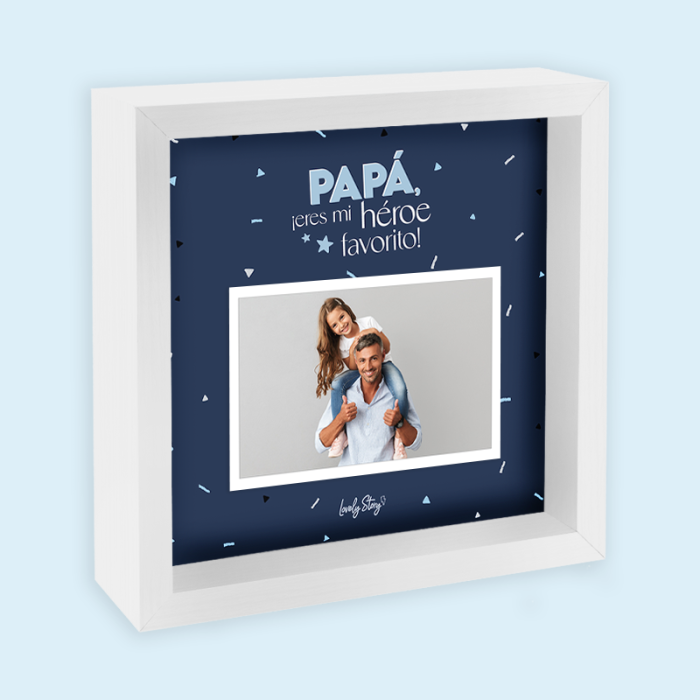Marco de fotos “Papá, eres mi héroe favorito”