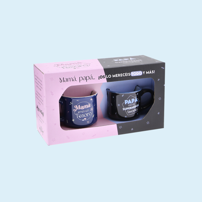 Set de 2 tazas mini 50ml - Papá y mamá