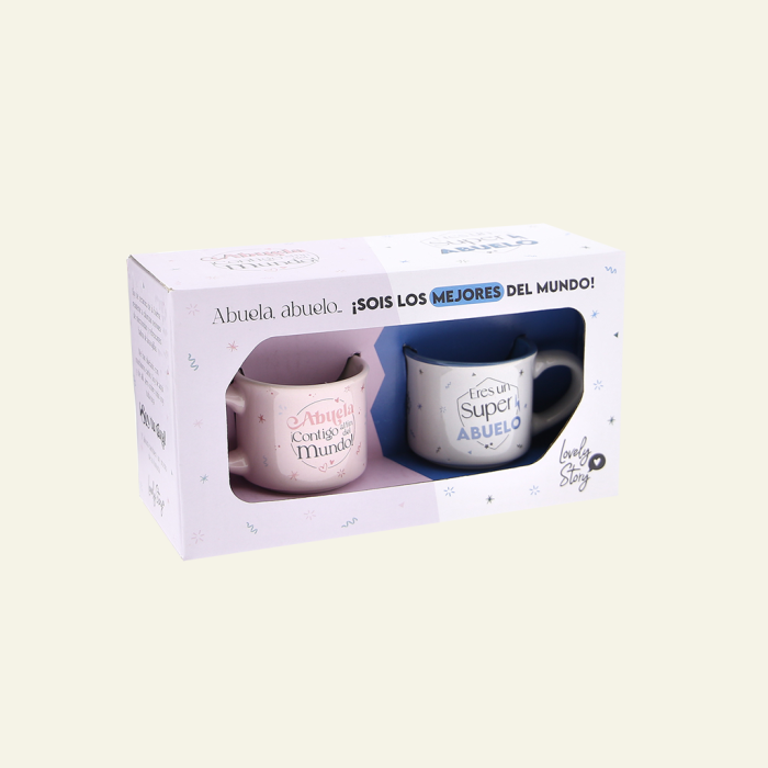 Set de 2 mini tazas Abuelo y abuela