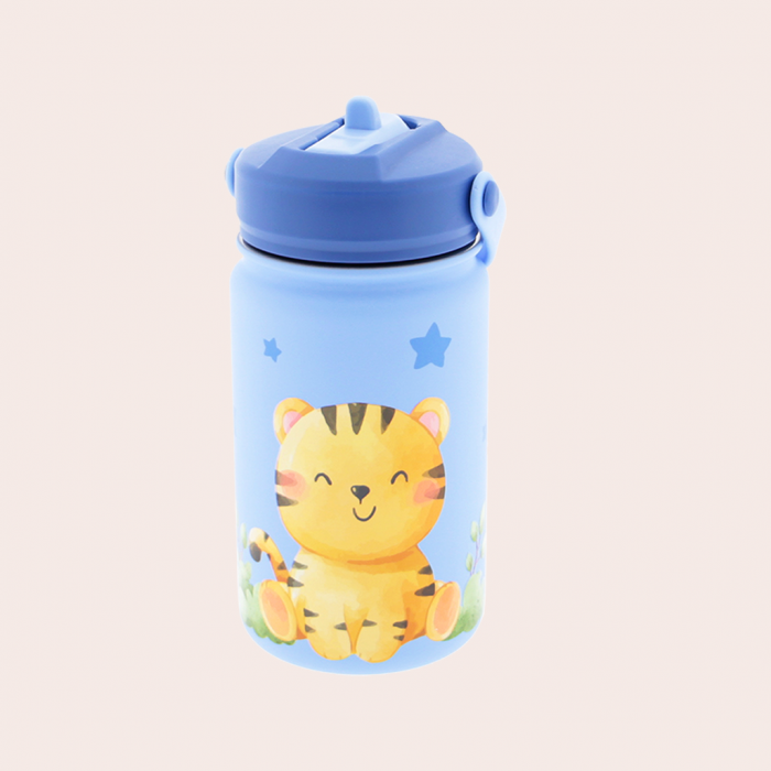 BOTELLA ACERO 330ML ADAPTADOR INFANTIL CON PAJITA - SKY TIGER