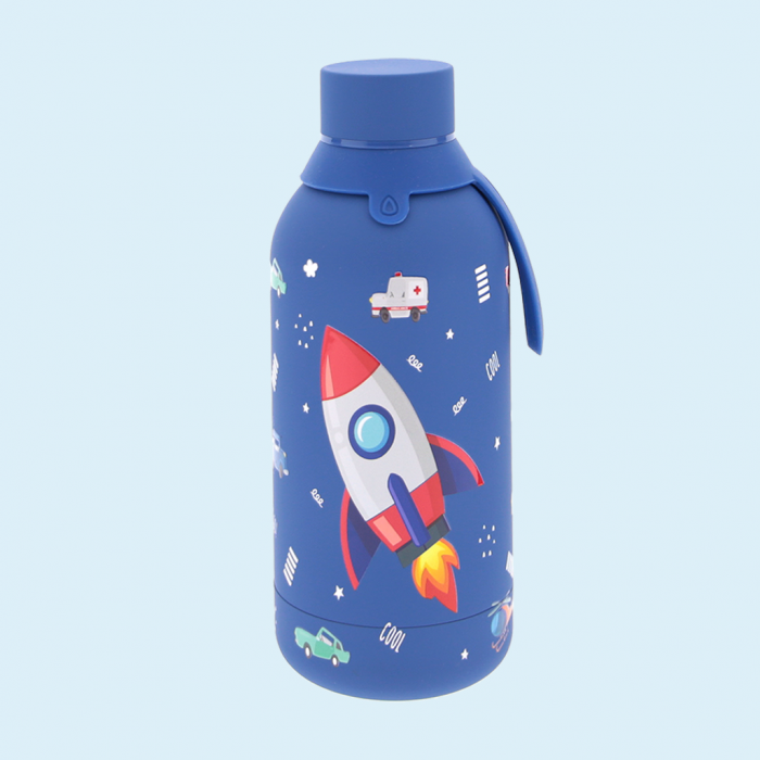 Botella Térmica Infantil - Dark Blue Rocket