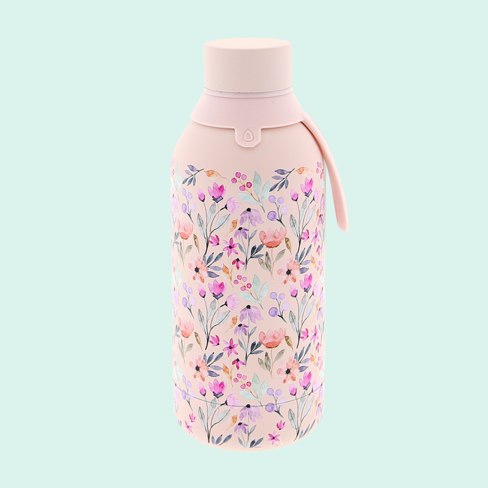 BOTELLA ACERO INOXIDABLE 500ML PINK WILDFLOWER