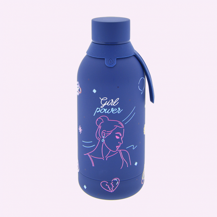 BOTELLA TÉRMICA 500ML - DARK BLUE NEON GIRL POWER