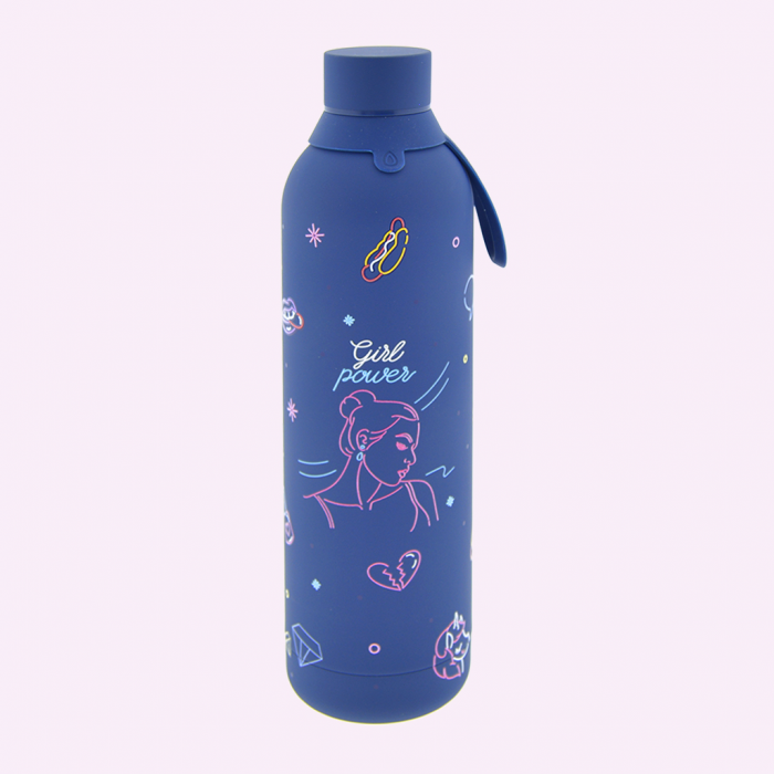 BOTELLA TÉRMICA 710ML - DARK BLUE NEON GIRL POWER