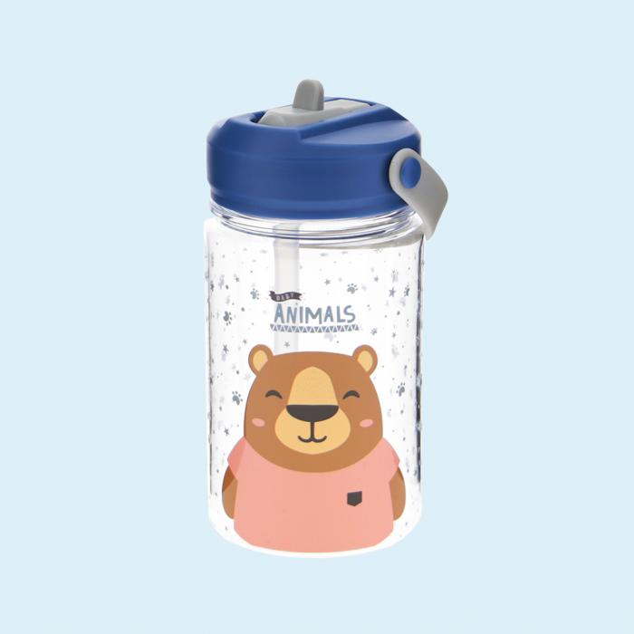 Botella Tritán 350ml Adaptador Infantil Con Pajita - Bear