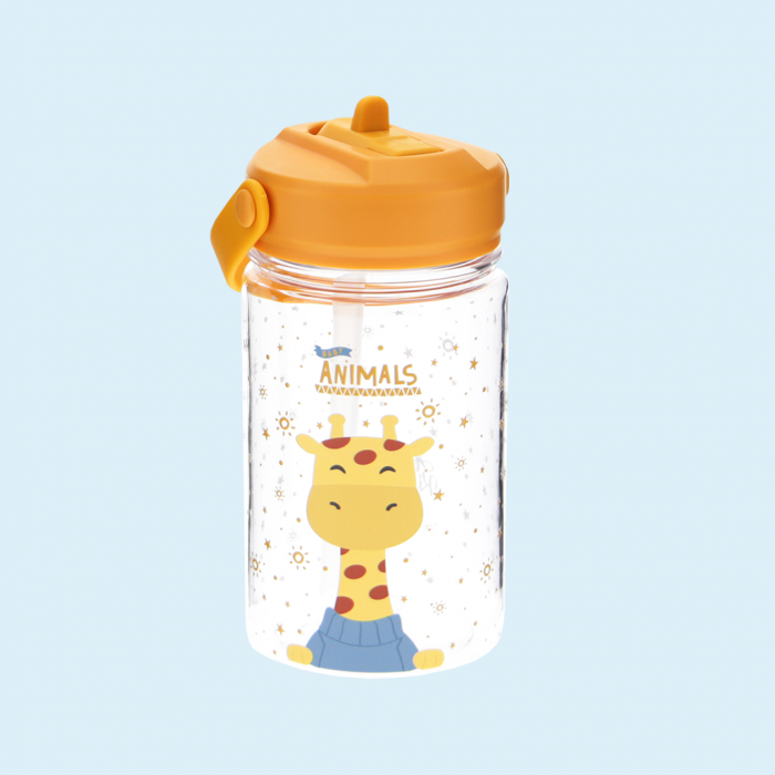 BOTELLA TRITÁN 350ML ADAPTADOR INFANTIL CON PAJITA - GIRAFFE