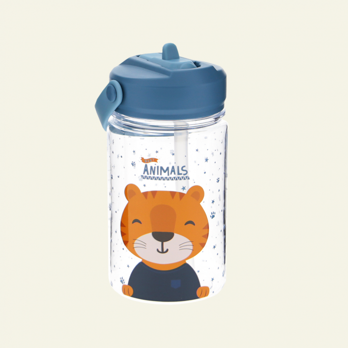 BOTELLA TRITÁN 350ML ADAPTADOR INFANTIL CON PAJITA - TIGER