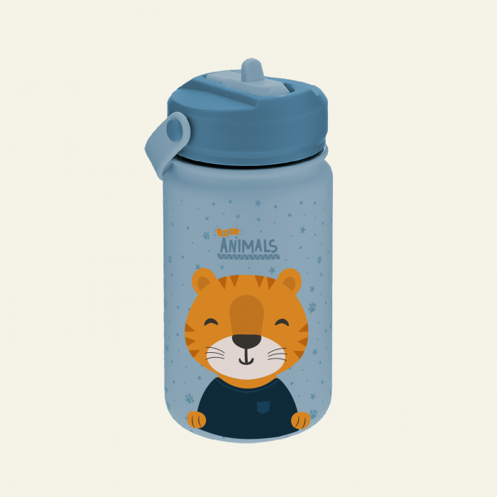 BOTELLA ACERO 330ML ADAPTADOR INFANTIL CON PAJITA - TIGER