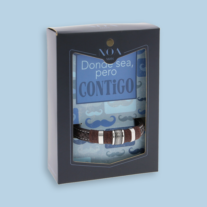 Pulsera étnica marrón - "Donde sea, pero contigo"