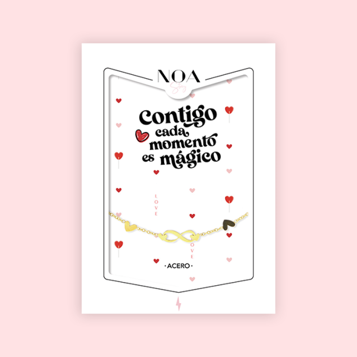 Pulsera de acero dorado - Contigo cada momento es mágico