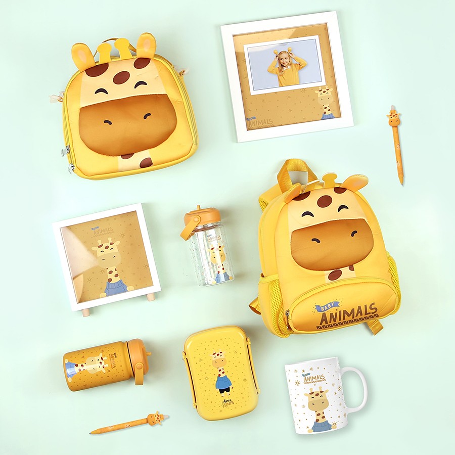Botella Tritán 350ml Adaptador Infantil con Pajita - 3D Animals
