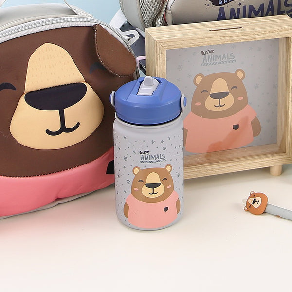 Botella Térmica de Acero Inoxidable con Adaptador Infantil – 3D Animals | Aurea Kids