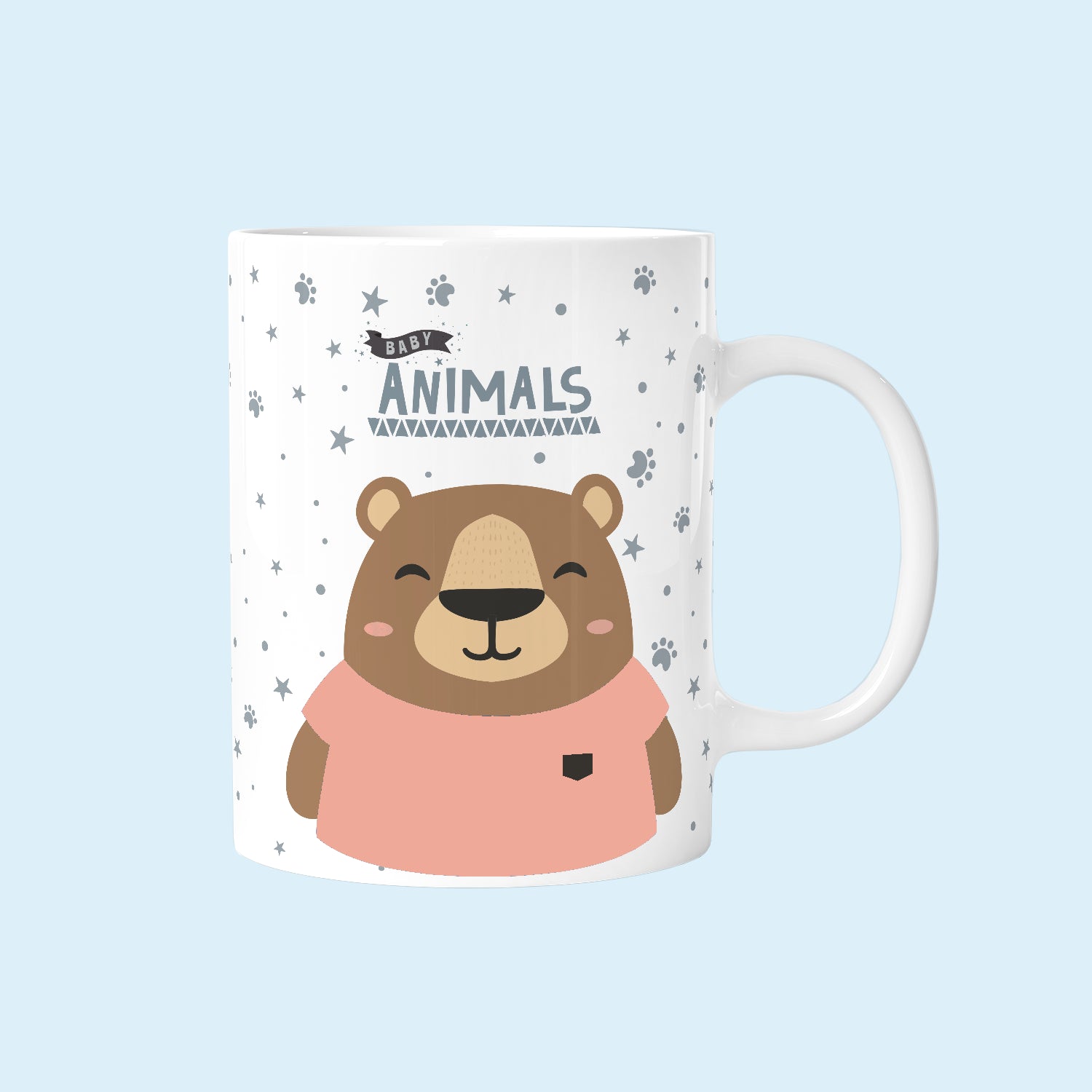Taza Infantil Cerámica 330ml - 3D Animals
