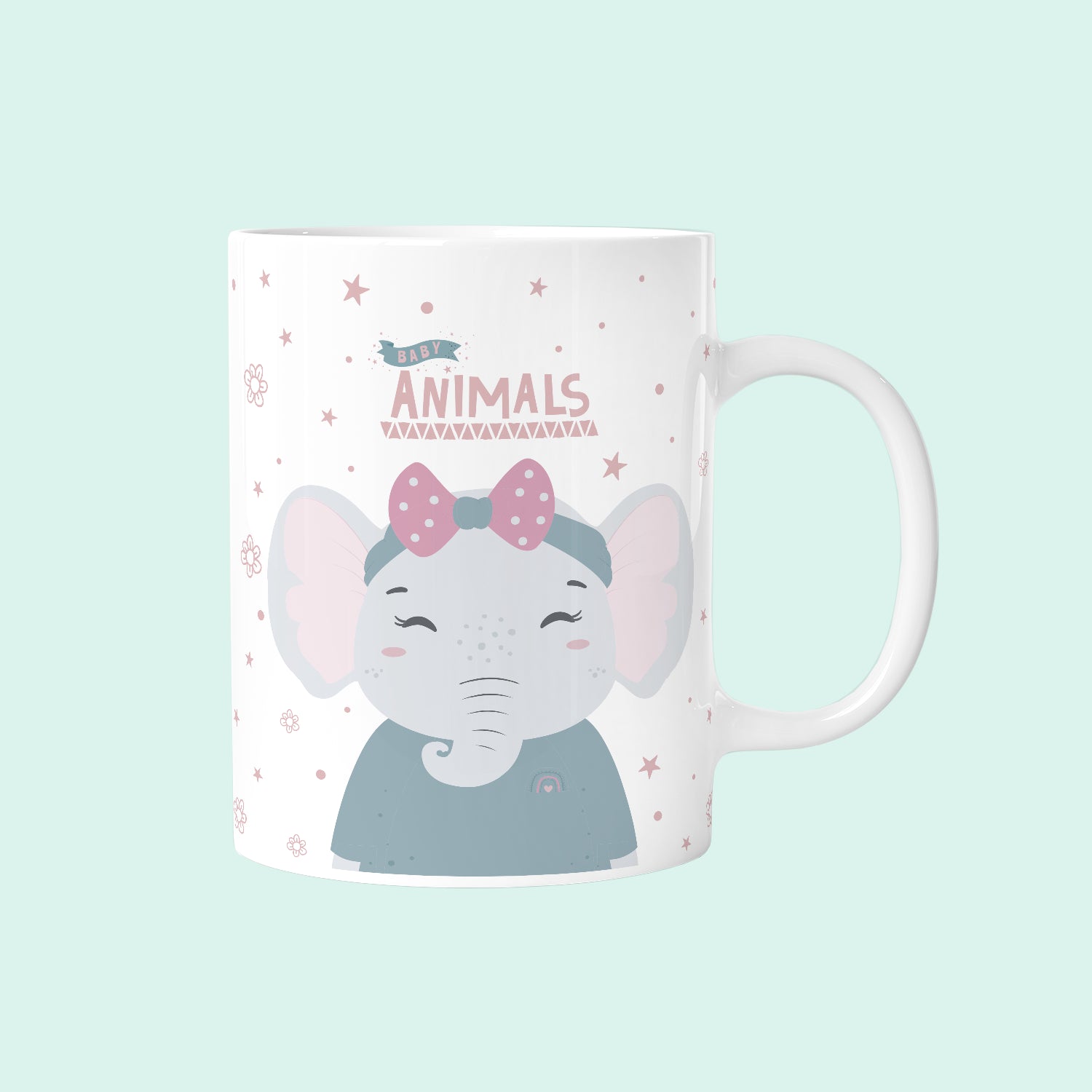 Taza Infantil Cerámica 330ml - 3D Animals