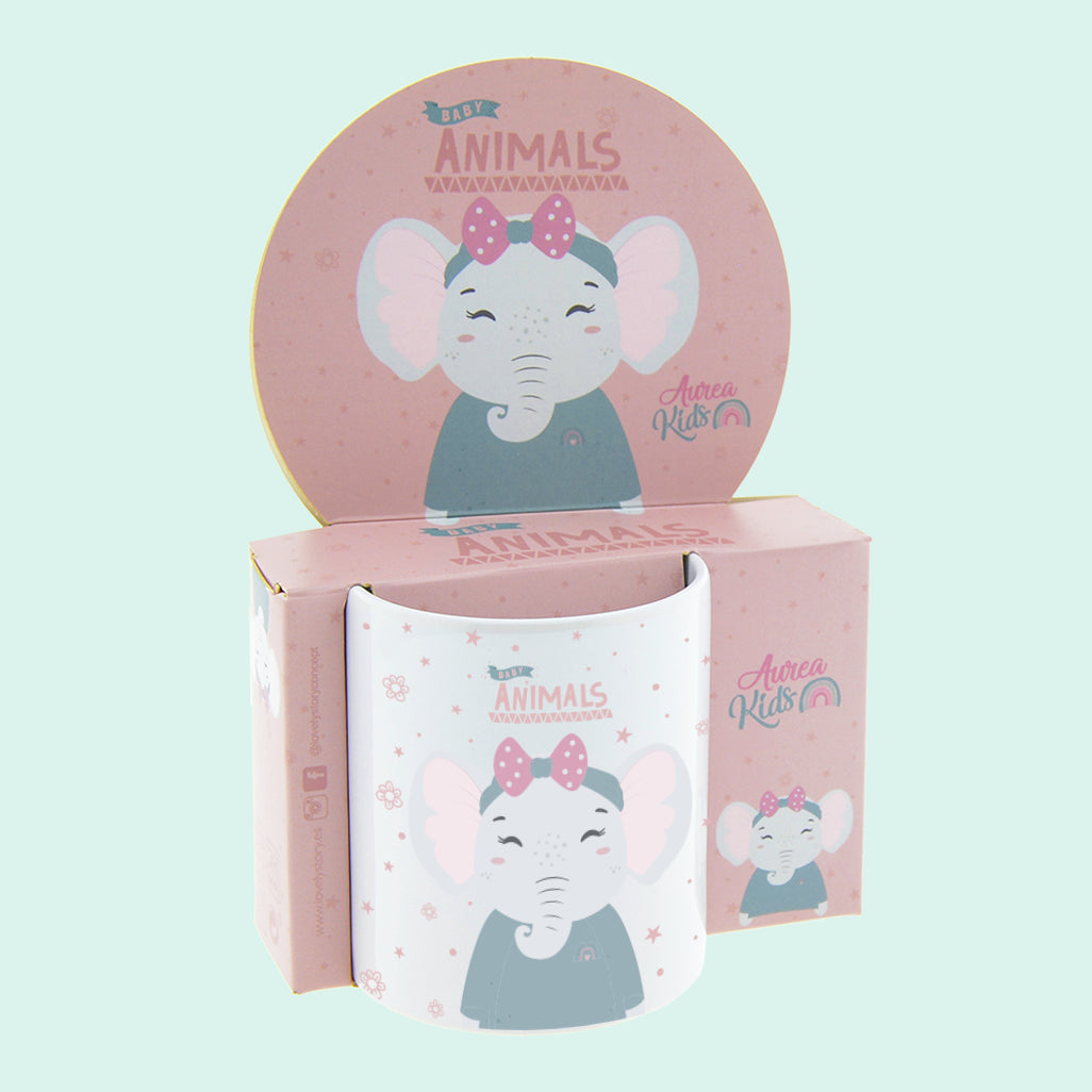 Taza Infantil Cerámica 330ml - 3D Animals