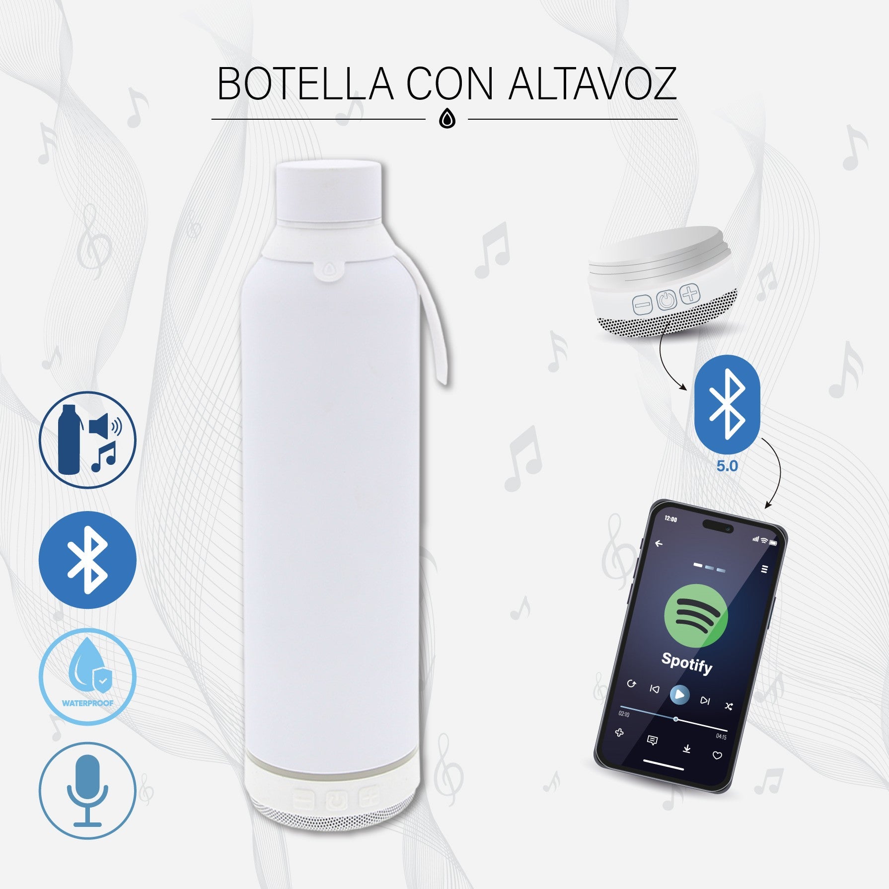 Botella 600ml +Altavoz - Ice Dahlia Fest