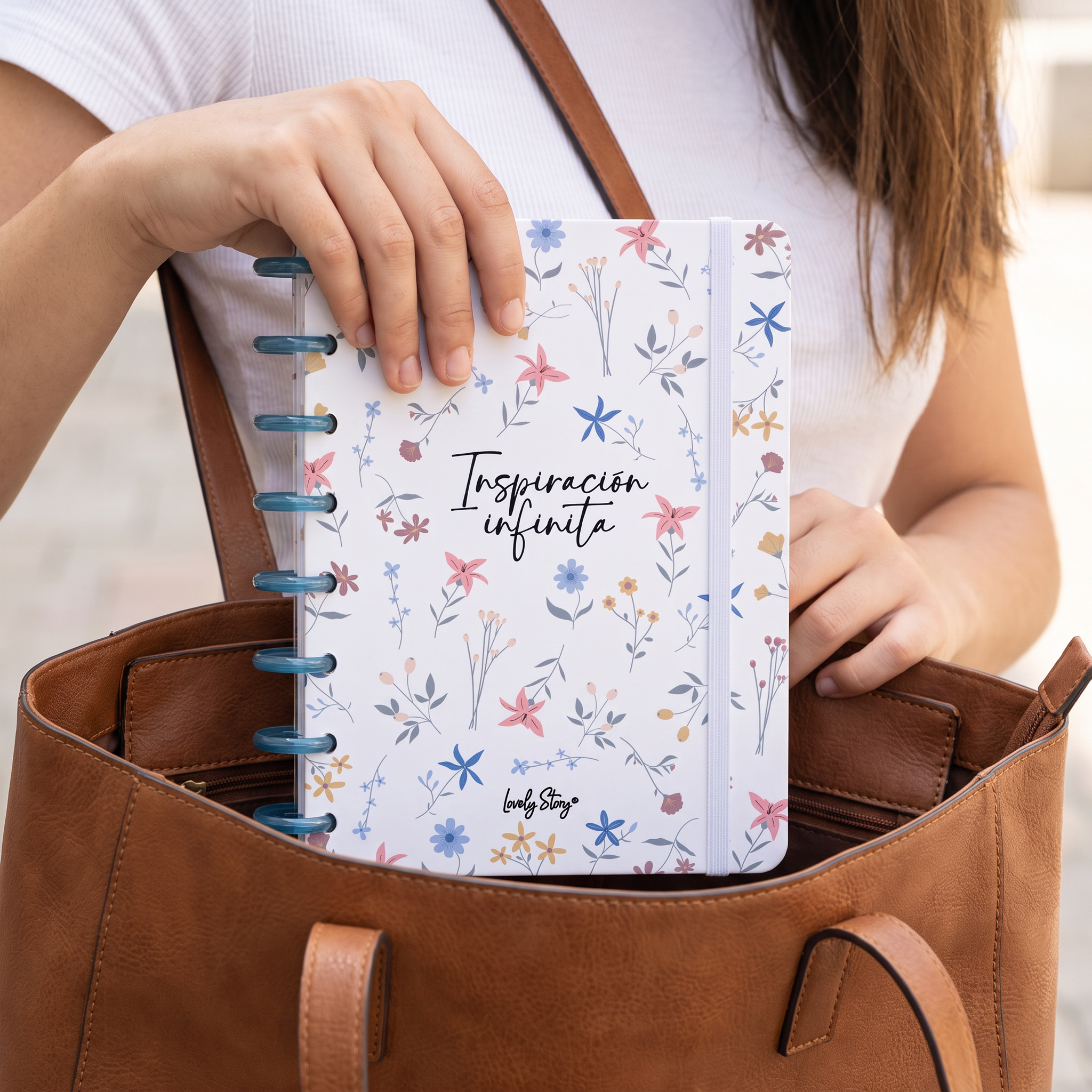 Cuaderno Smartbook Con Sistema de Discos – Petal Whisper - Color Ice