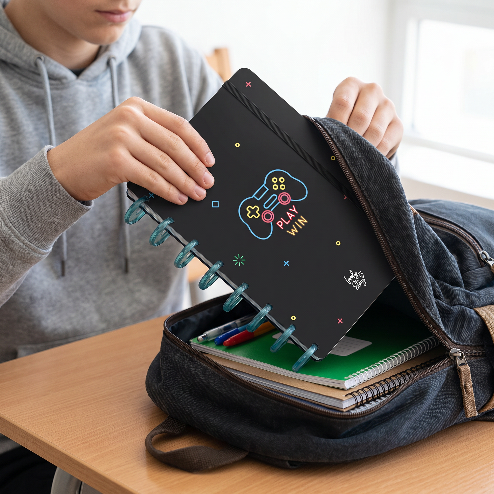 Cuaderno Smartbook Con Sistema de Discos  A5 – Neon Score