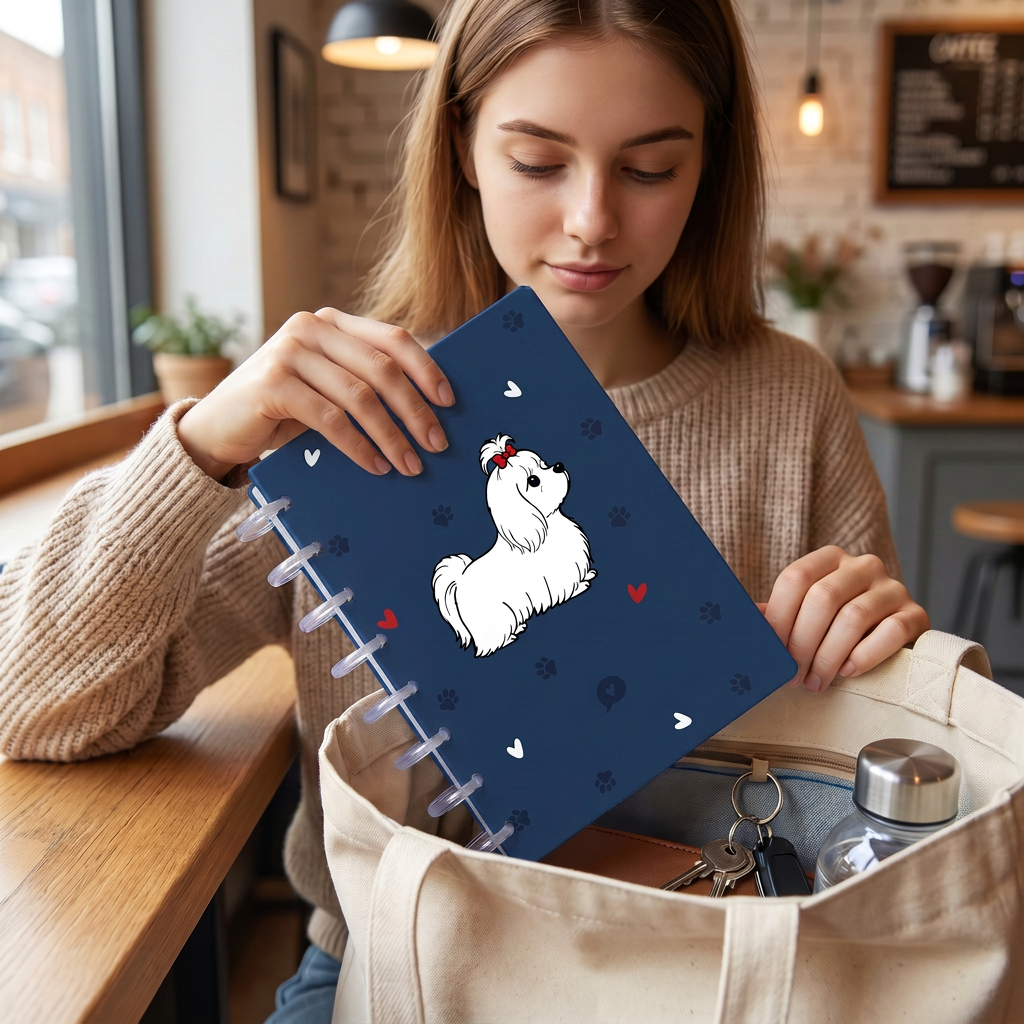 Cuaderno Smartbook Con Sistema de Discos – Fluffy Friend - Color Dark Blue