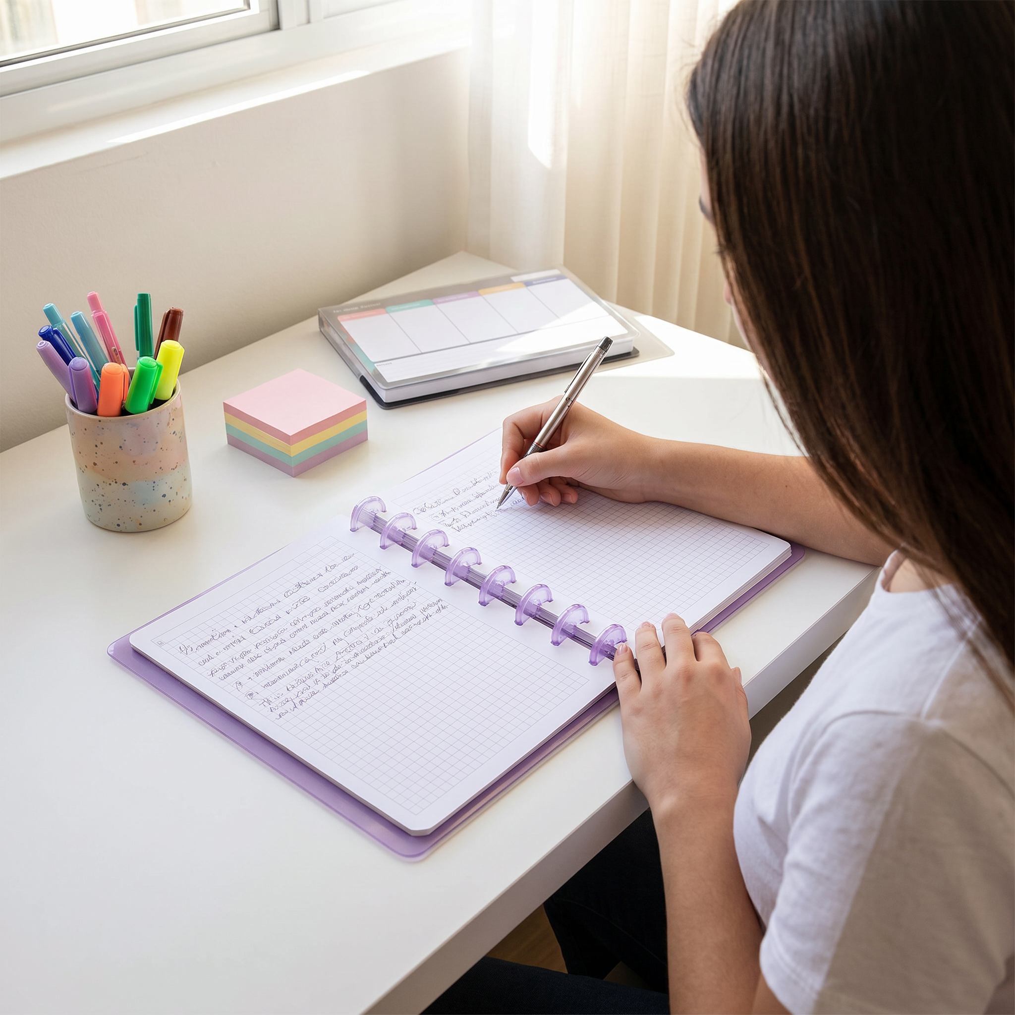 Cuaderno Smartbook Con Sistema de Discos – Fluffy Friend - Color Lila