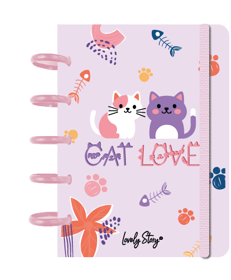 Cuaderno A6 Smart Book - Cat Love - Pink
