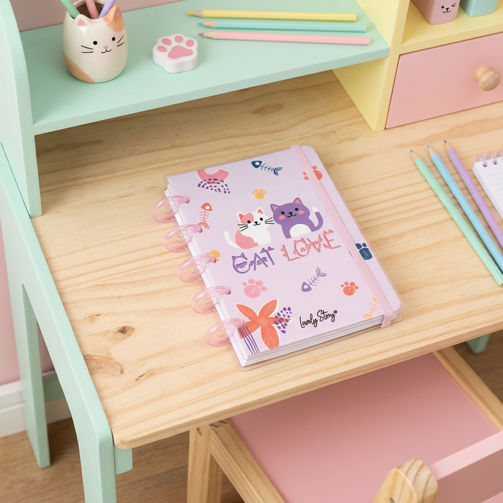 Cuaderno A6 Smart Book - Cat Love - Pink