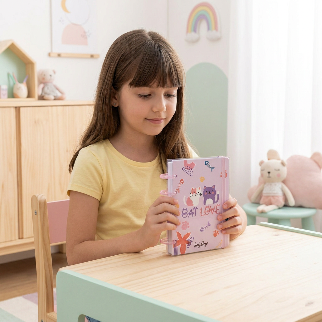 Cuaderno A6 Smart Book - Cat Love - Pink