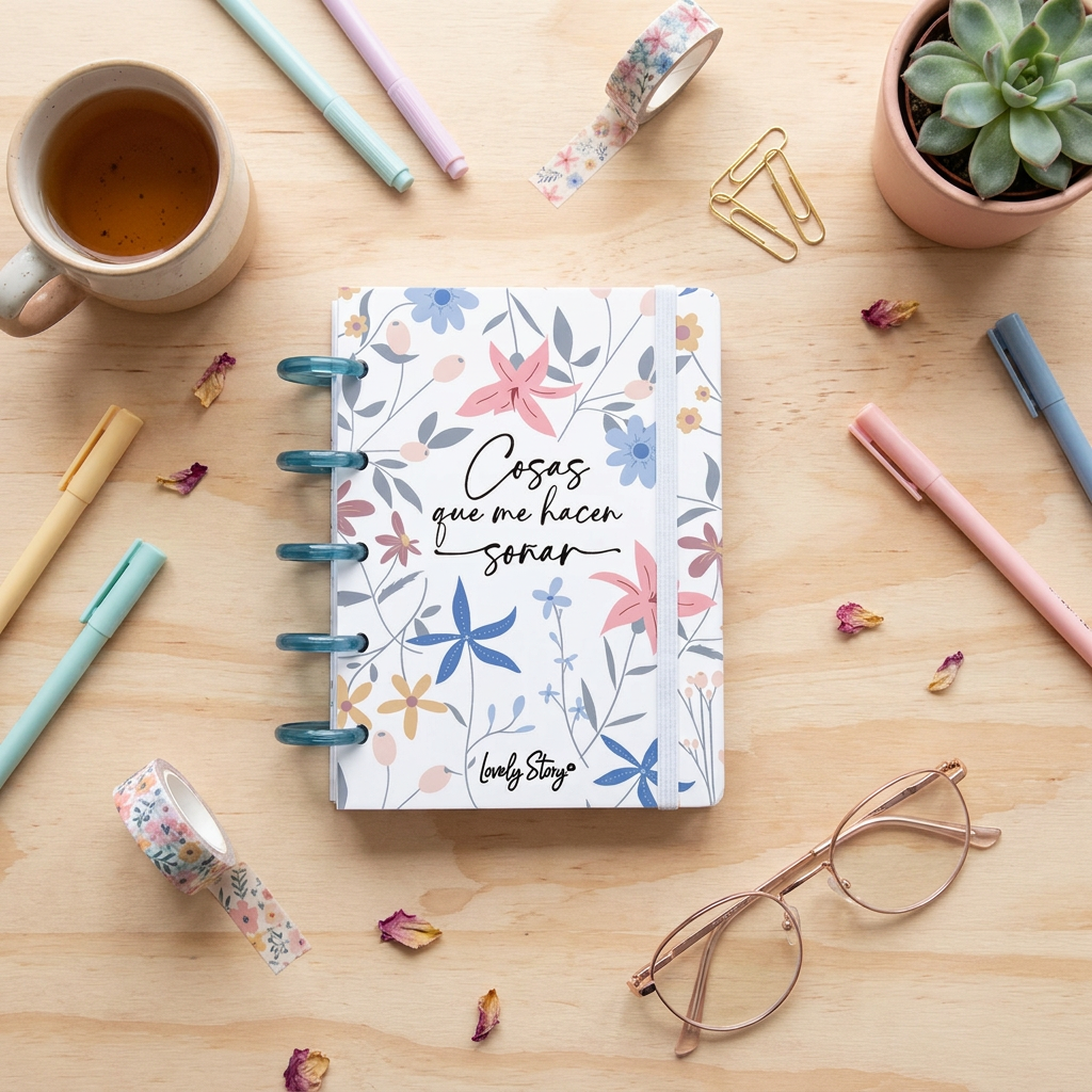 Cuaderno Smartbook Con Sistema de Discos – Petal Whisper - Color Ice