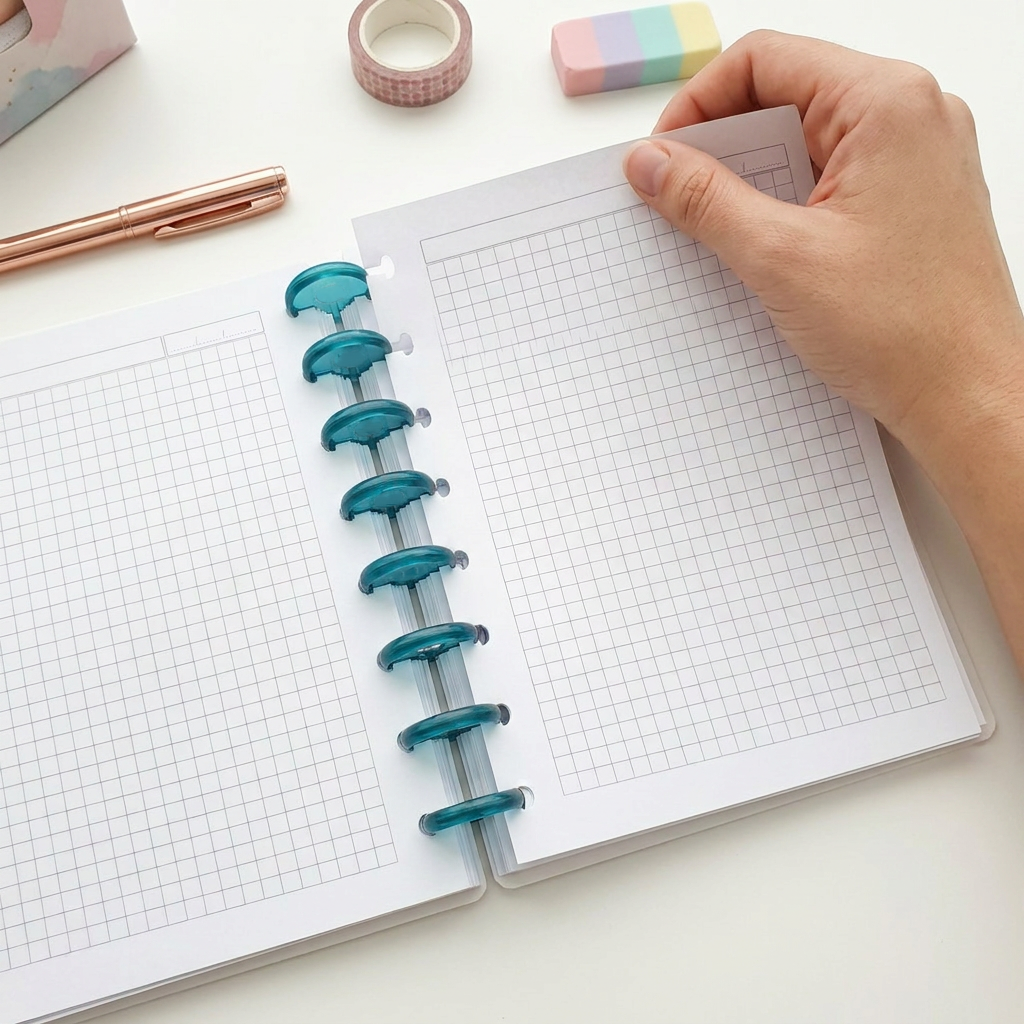 Cuaderno Smartbook Con Sistema de Discos – Petal Whisper - Color Ice