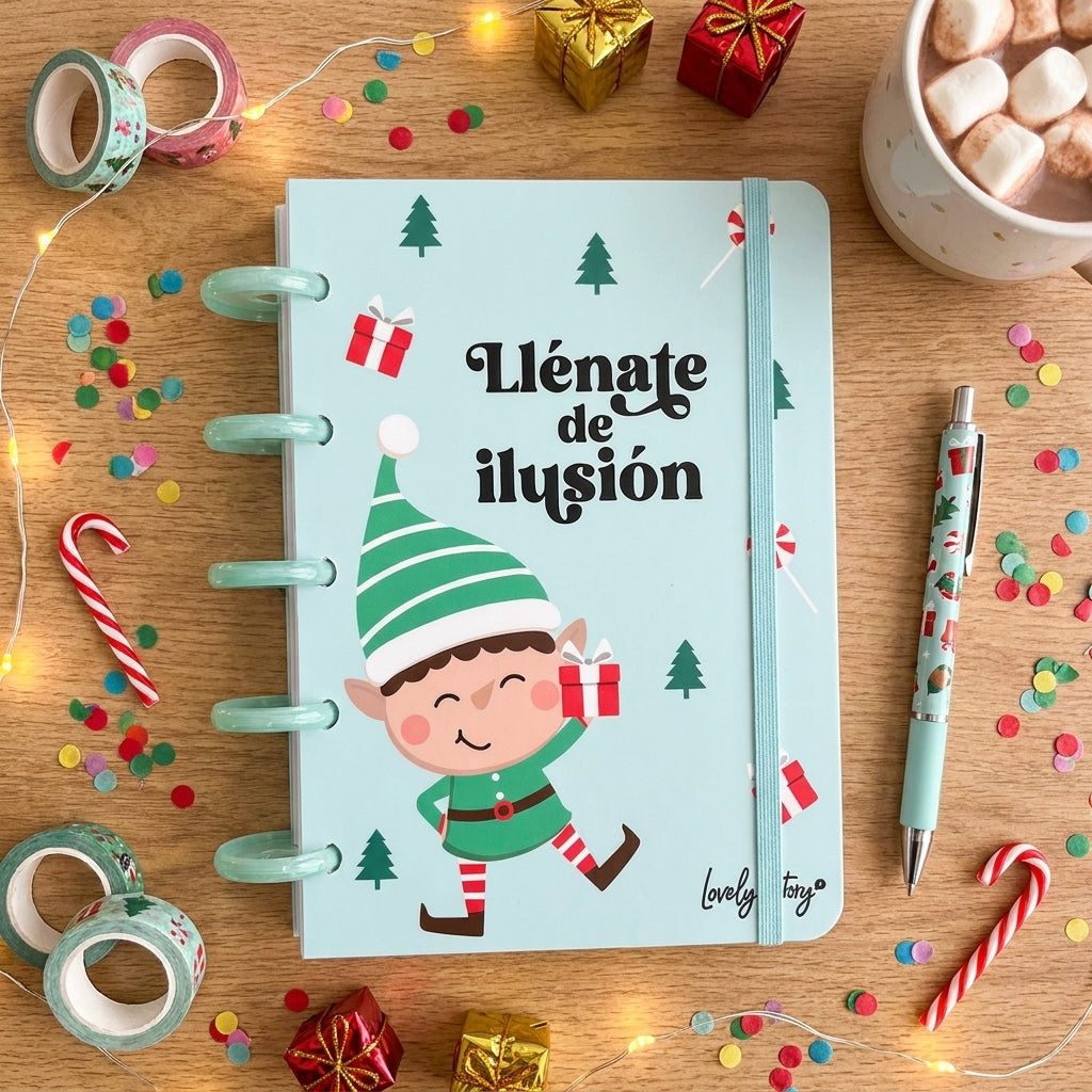 Cuaderno Smartbook con Sistema de Discos A6 – Navidad - Mint