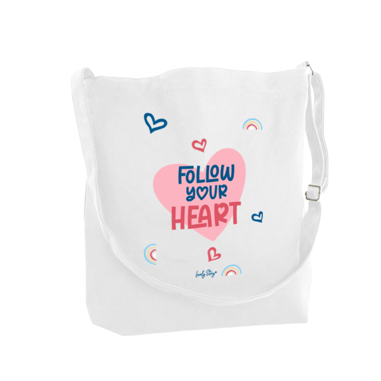 Tote bag de algodón - Follow Your Heart - Ice