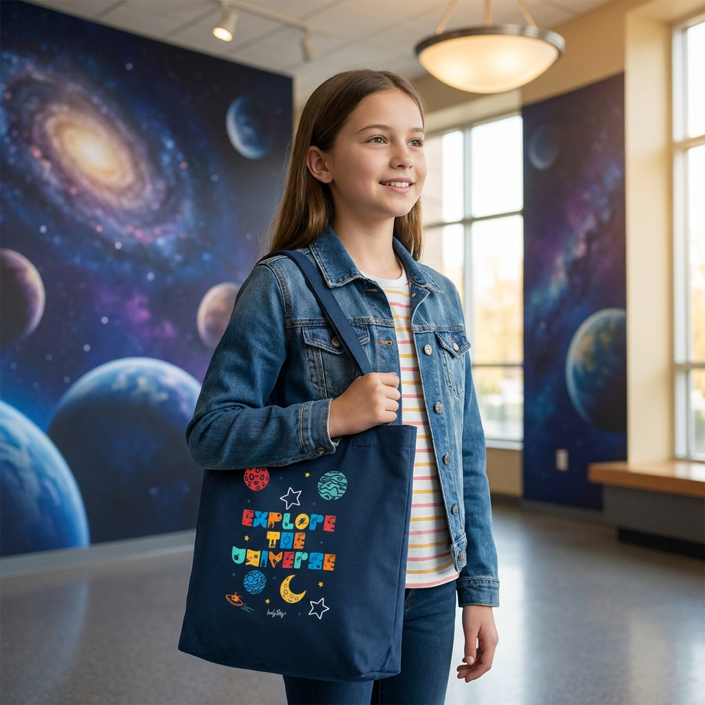 Tote bag de algodón - Explore The Universe - Dark Blue