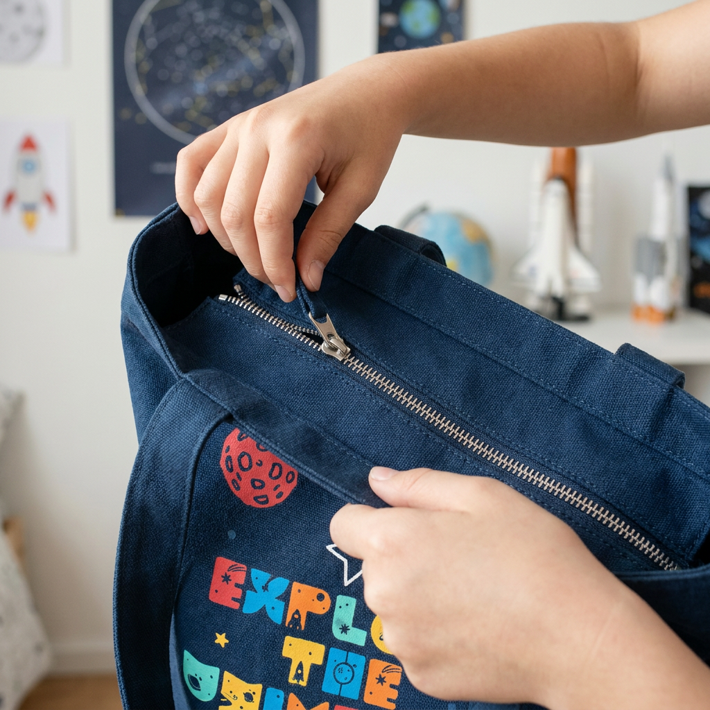 Tote bag de algodón - Explore The Universe - Dark Blue
