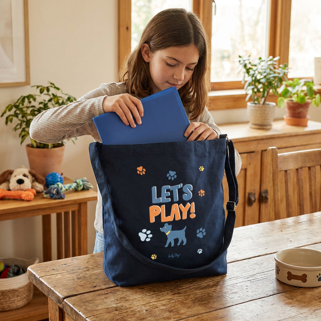 Tote bag de algodón - Let's Play! - Dark Blue