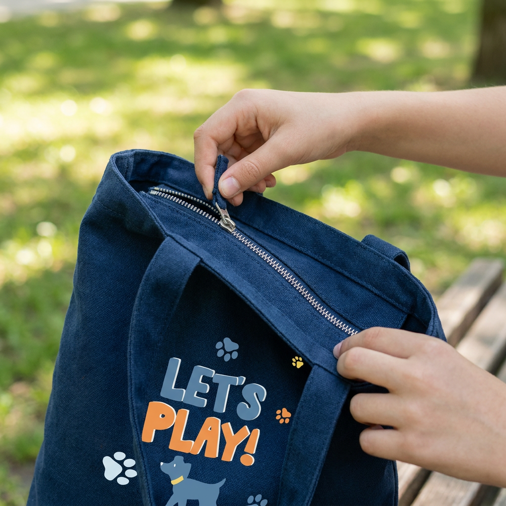 Tote bag de algodón - Let's Play! - Dark Blue