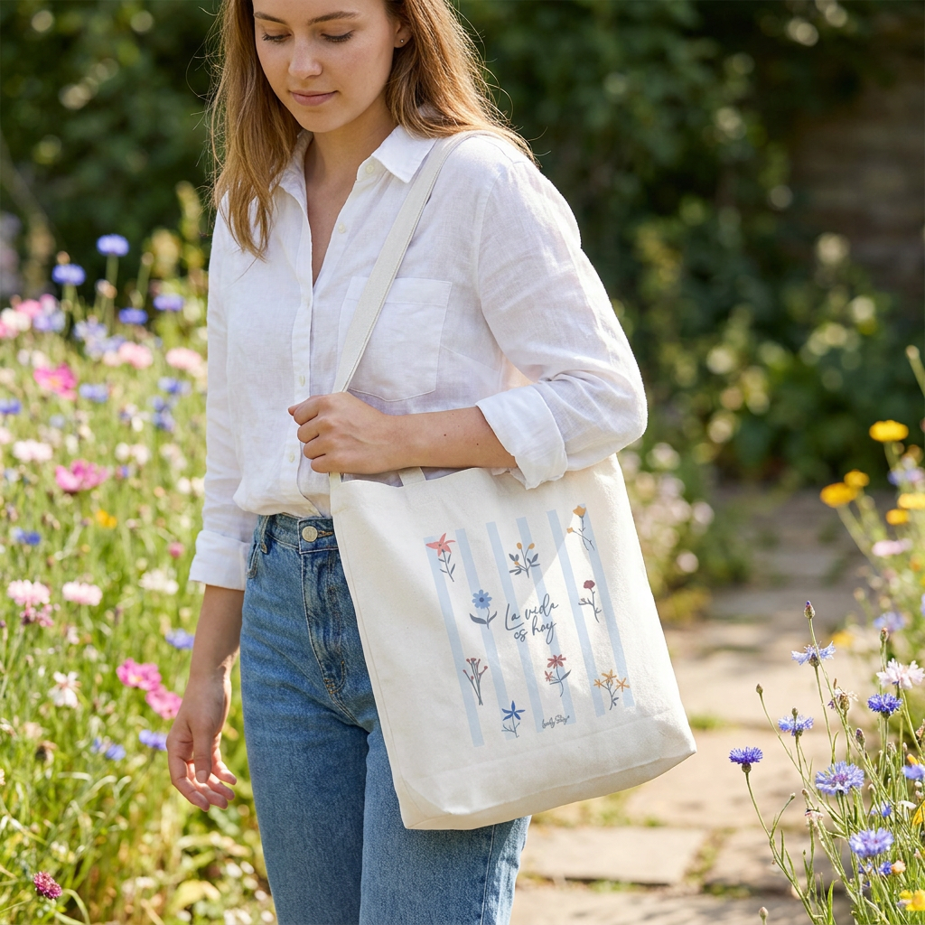Tote Bag de Algodón - Petal Whisper - Color Ice
