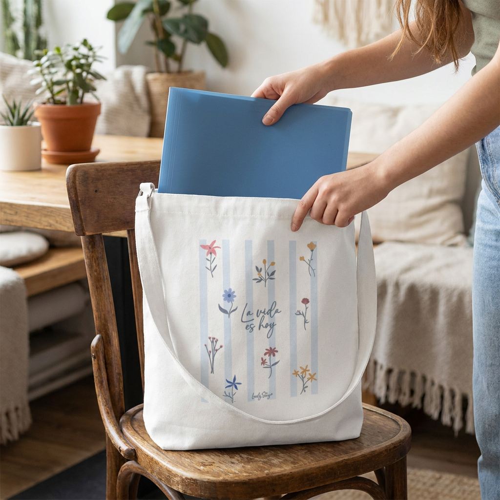 Tote Bag de Algodón - Petal Whisper - Color Ice