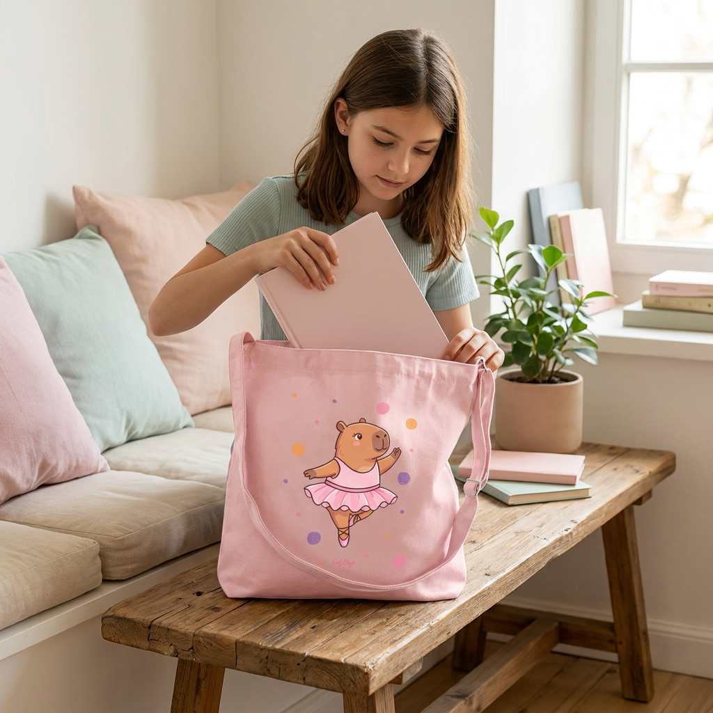 Tote bag de algodón - Capi Ballet - Pink