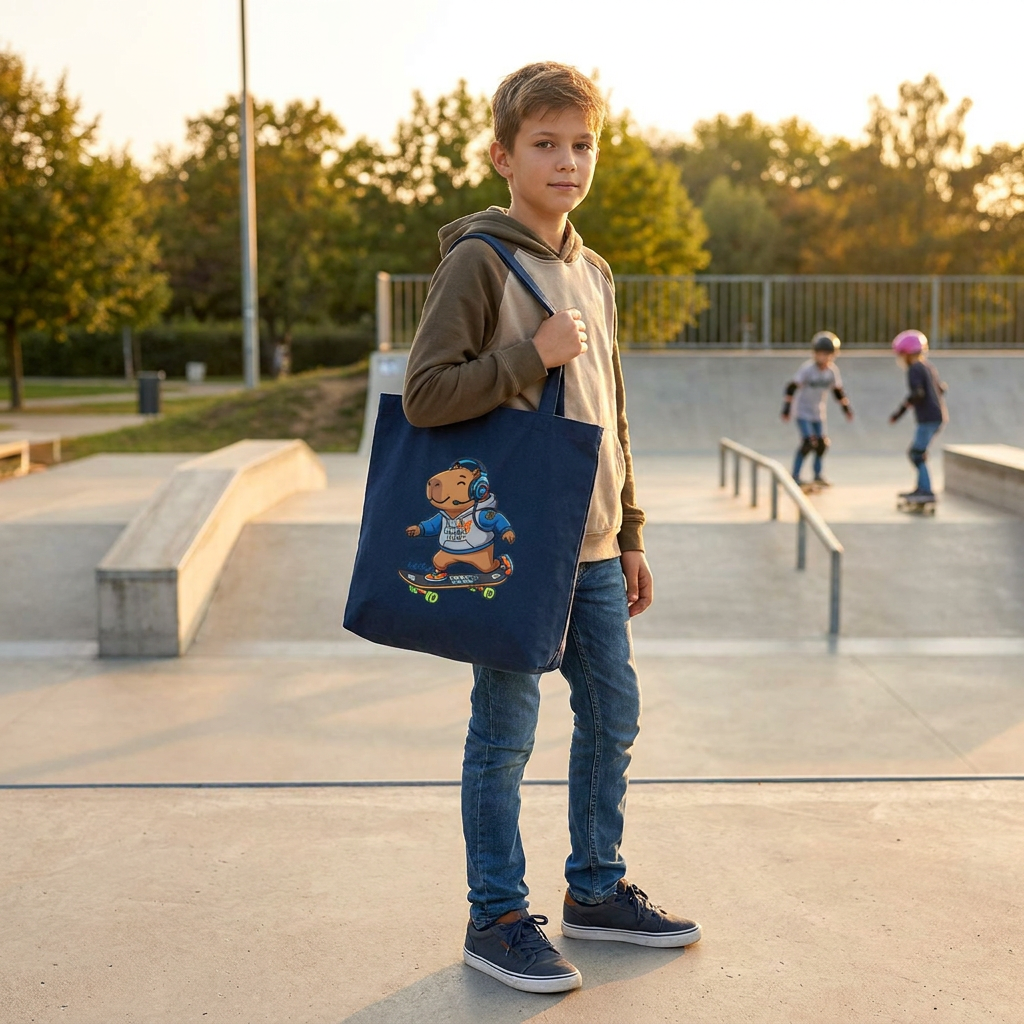 Tote bag de algodón - Capi Skater - Dark Blue