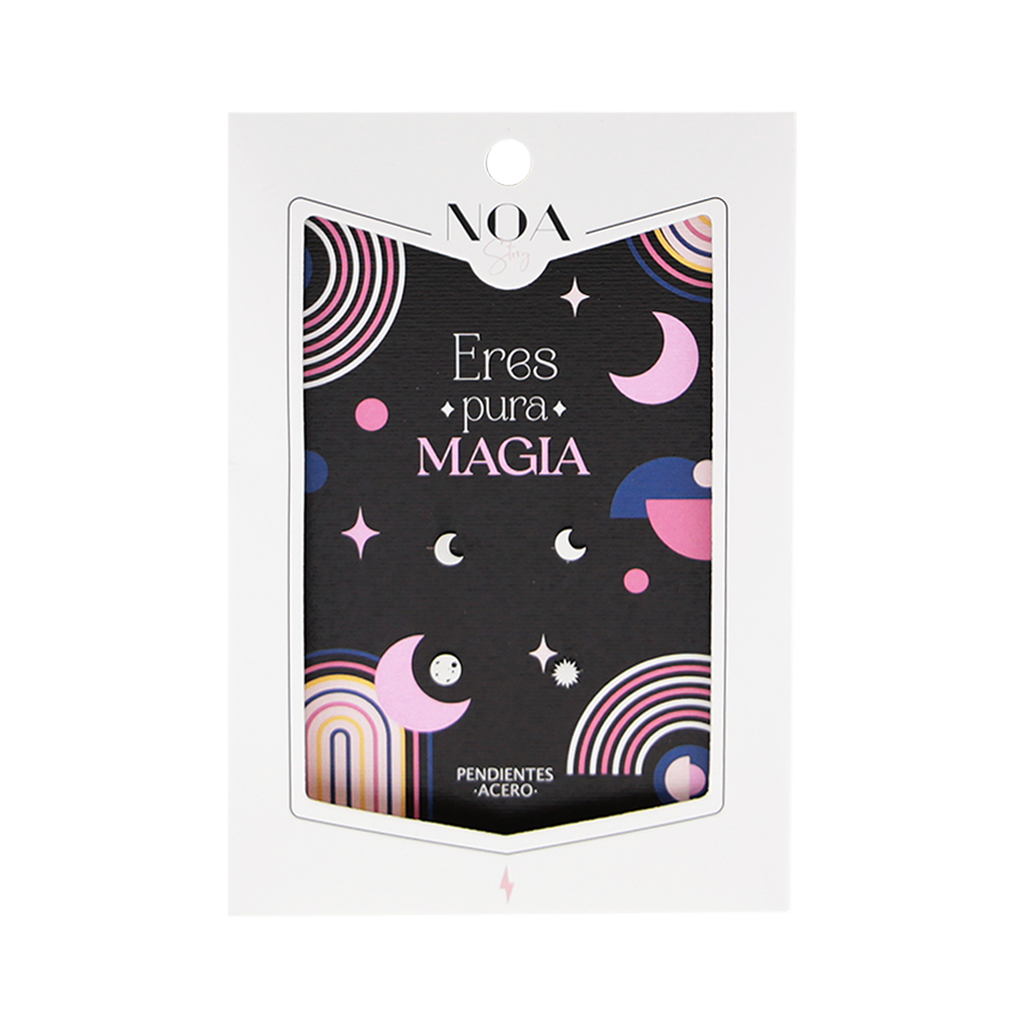 Pendientes acero plateado - 