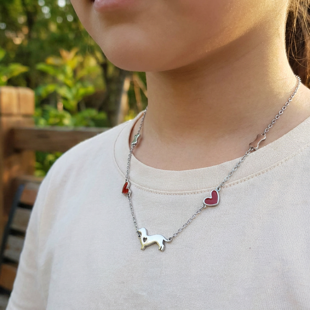 Colgante corazón de acero plateado - Cada momento contigo es ¡guau! - Silver