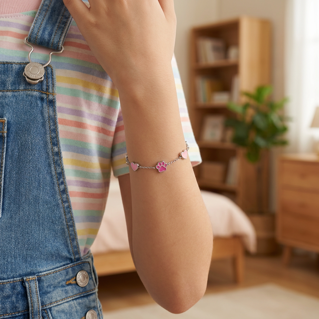 Pulsera corazón de acero plateado - Las mejores aventuras tienen 4 patas - Silver