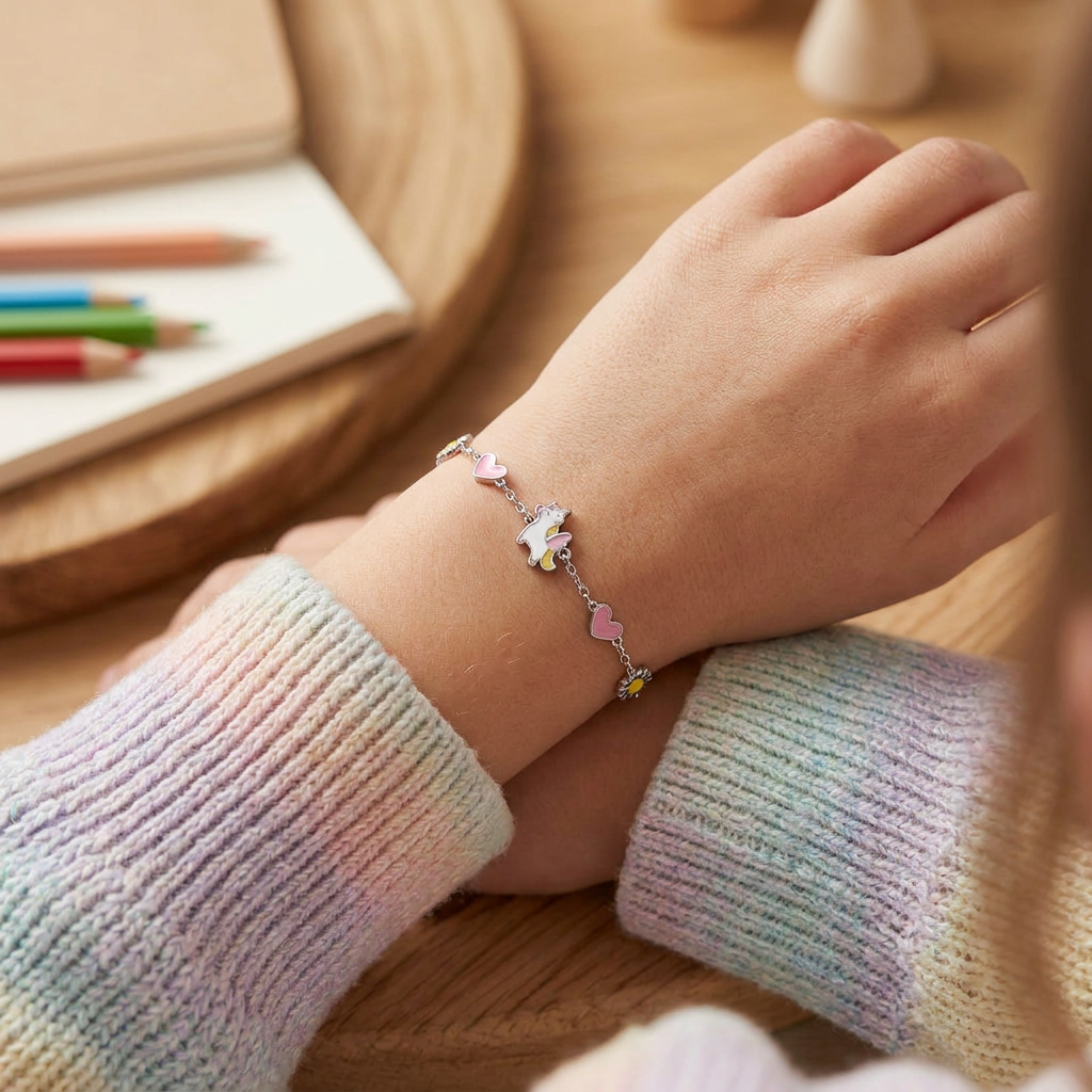 Pulsera corazón de acero plateado - ¡Vamos a vivir momentos mágicos! - Silver