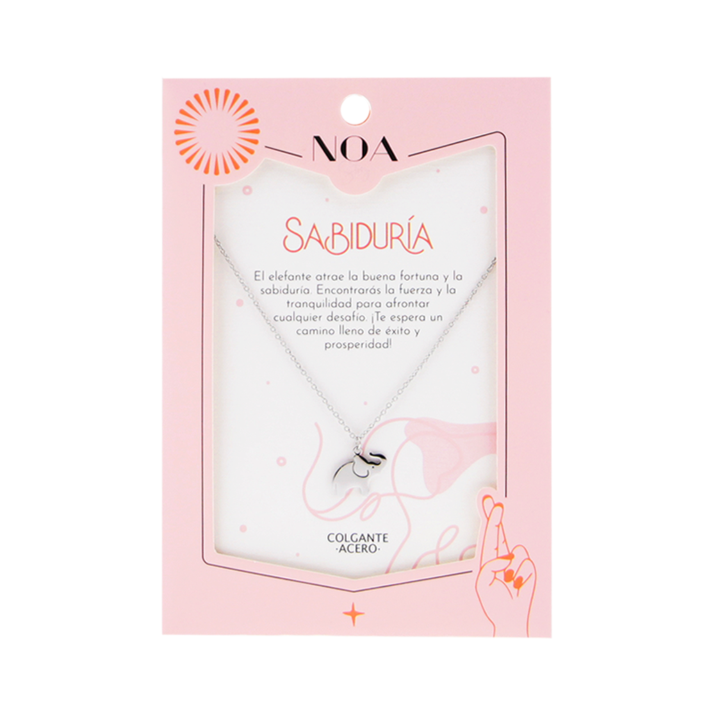 Colgante de acero plateado Lucky - Noa Story