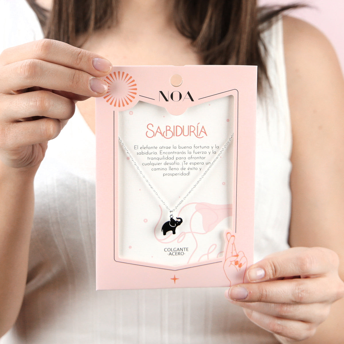 Colgante de acero plateado Lucky - Noa Story