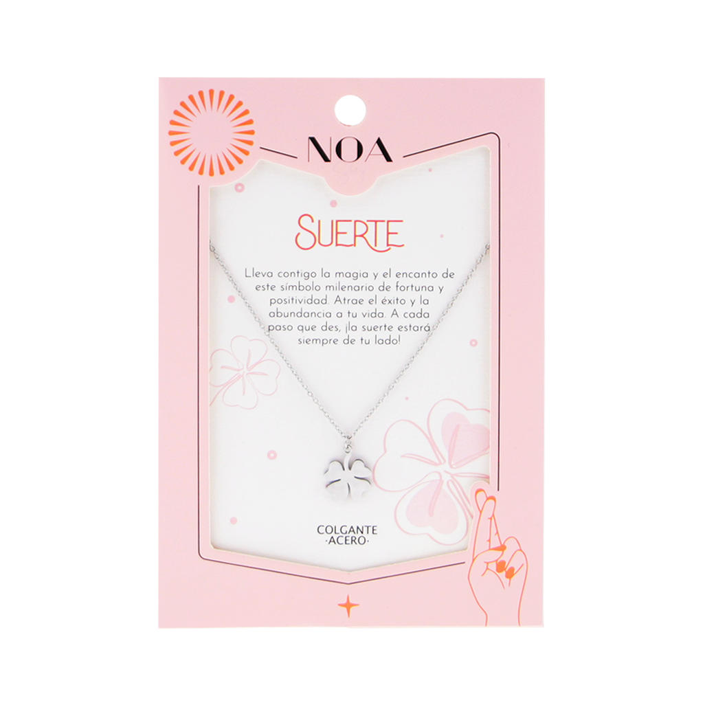 Colgante de acero plateado Lucky - Noa Story