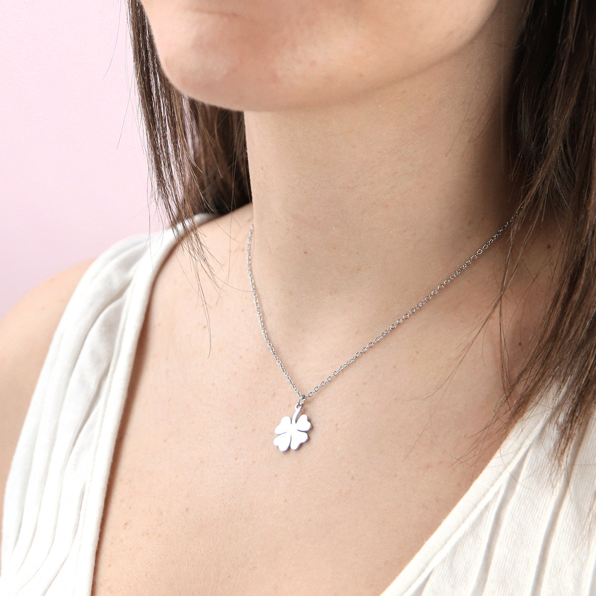 Colgante de acero plateado Lucky - Noa Story