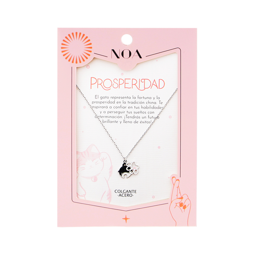 Colgante de acero plateado Lucky - Noa Story